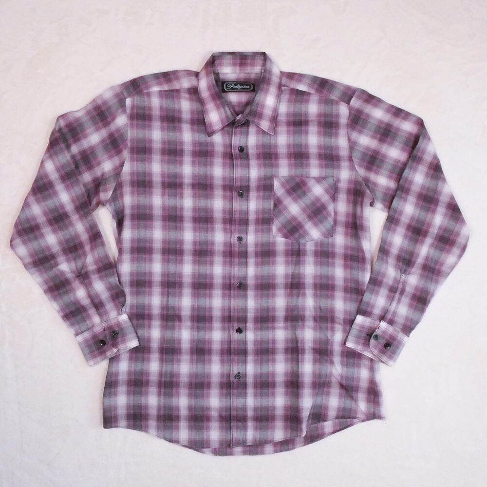 Vintage 70s Pontresina Lavender Gray Plaid Flannel Size M Romantic Grunge Punk
